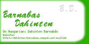 barnabas dahinten business card