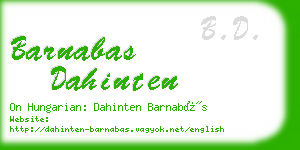 barnabas dahinten business card